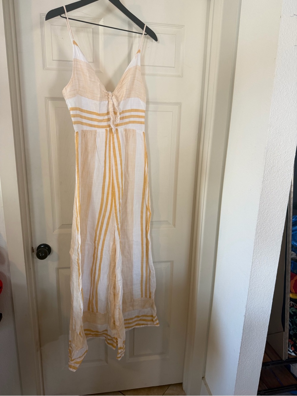 Altar'd State Cream Jumpsuit with Yellow Stripes size M - Picture 2 of 8